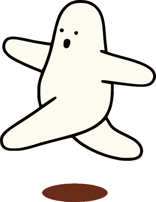 The Tattva mascot mid-leap, very awake