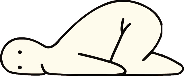 The Tattva mascot face-down on the floor